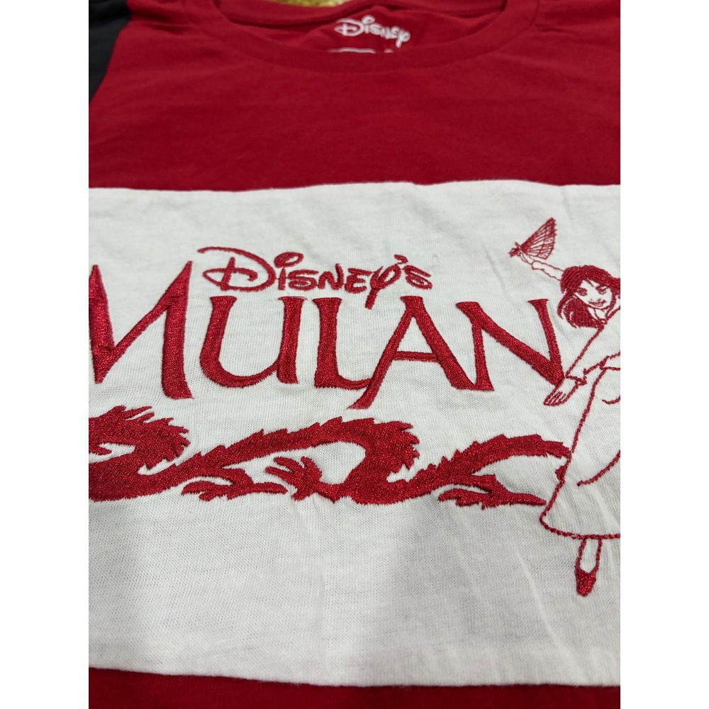 Disney Our Universe Mulan Colorblock T-Shirt Mens XL Red Black Chinese‎ Graphic - Picture 3 of 8